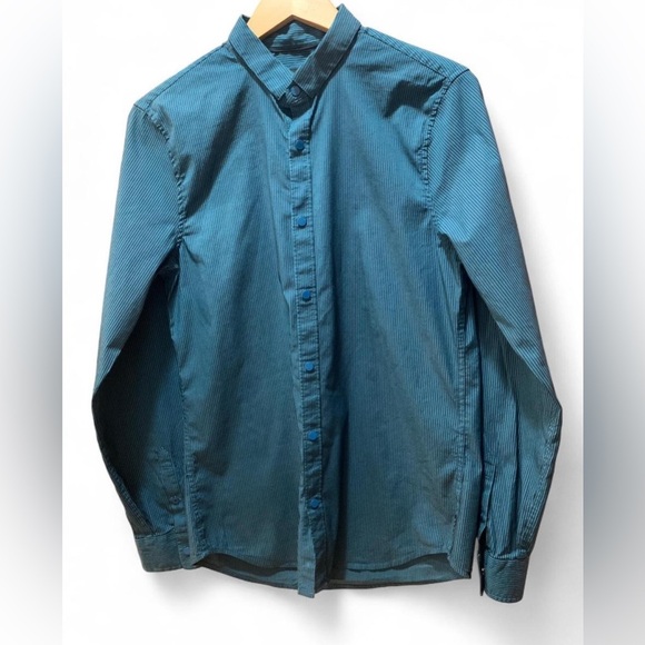 Armani Exchange Teal Button Down Shirt - Picture 1 of 7